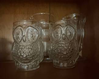 Vintage Libbey Owl Glass Tumblers