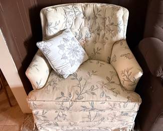 Vintage Floral Upholstered Club Chair