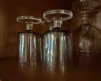 Vintage Clear Glass Footed Goblets