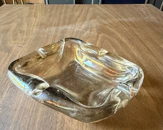 Vintage Smoky Glass Ashtray