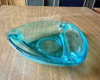 Vintage Hazel Atlas Capri Blue Glass Ashtray