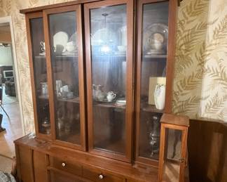 Vintage Mid-Century Walnut China Cabinet