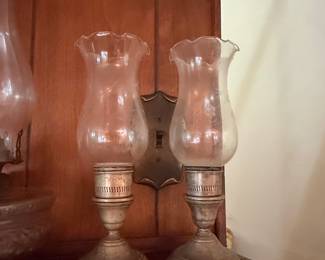 Vintage Silver-Plated Hurricane Candle Holders