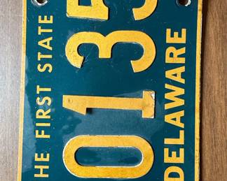 Vintage Delaware License Plate 10135