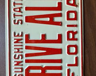 1972 Florida 'Arrive Alive' Booster License Plate