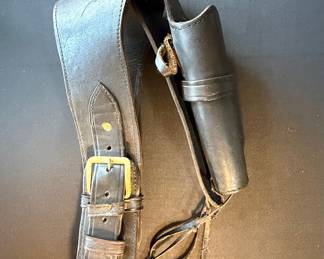 Vintage Leather Cartridge Belt and Holster