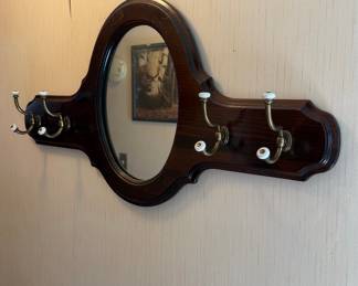 Vintage Ethan Allen Old Tavern Mirrored Coat Rack