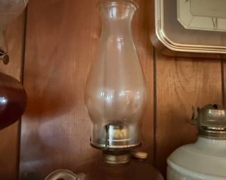 Vintage Amber Glass Finger Oil Lamp