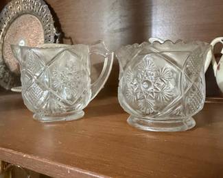 Vintage Early American Prescut (EAPC) Star of David Creamer and Sugar Bowl