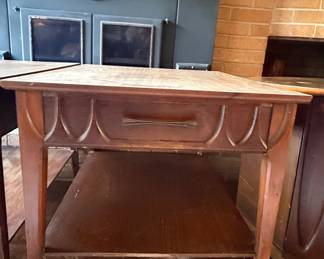 Vintage Occasional Tables with Faux Drawers