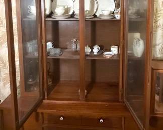 Vintage Mid-Century Walnut China Cabinet