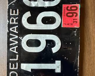 Vintage Delaware Motorcycle License Plate
