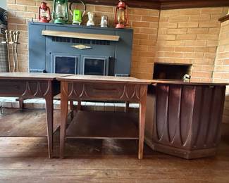 Vintage Occasional Tables with Faux Drawers