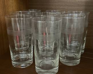 Vintage Etched Glass Highball Tumblers