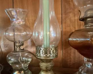 Vintage Brass Hurricane Candle Lamp