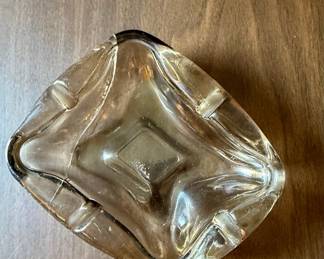 Vintage Smoky Glass Ashtray