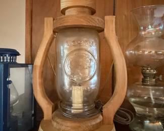 Vintage Mason Jar Lantern Lamp