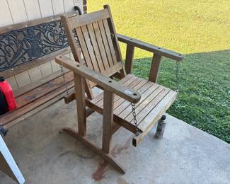 WOODEN GLIDER CHAIR