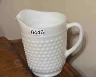 MILKGLASS HOBNAIL PITCHER