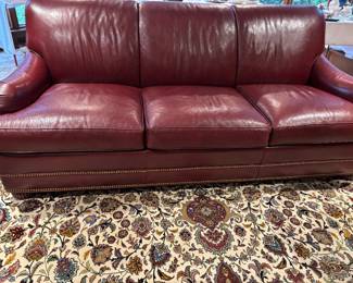 LEATHER SOFA BY HANCOCK AND MOORE