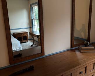 DRESSER WITH PAIR OF MIRRORS IS HENREDON