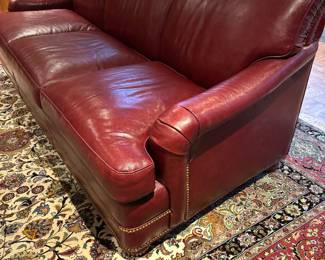 LEATHER SOFA BY HANCOCK AND MOORE