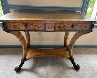 MONKEY PAW AND BALL FEET WRITING DESK BURLED BY BAKER