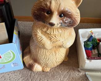 large porcelain racoon 
