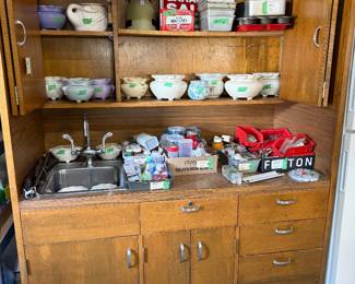 African violet pots, cupboard