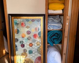 large art piece, bedding