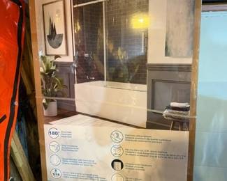 New in box barn door roller shower door.