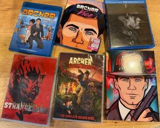 CD's, DVD's & video games. 