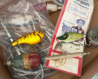Antique wooden lures.