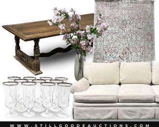 Flow blue, Balsam Hill Christmas tree, cameo brooch, Williams Sonoma, stereo equipment, speakers, and more!
