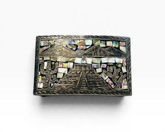 Sterling Taxco Belt Buckle, Signed