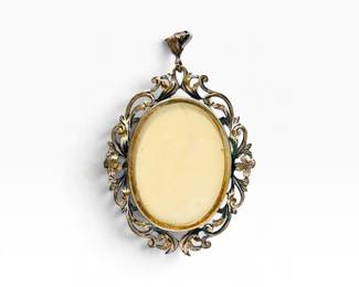 Antique Victorian 800 Silver Picture Frame Pendant 