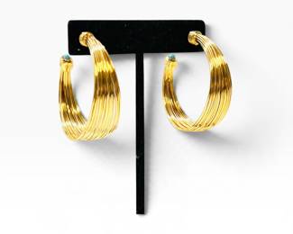 GAS Bijoux 24k plate wire hoop earrings