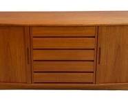 Vintage Mid-Century Teak Sideboard Danish Modern Credenza. Dimensions: 71" W x 20" D x 30" H