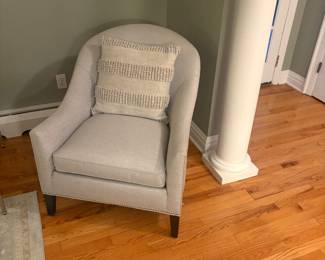 Ethan Allen Grace Accent Chair silver leady and nickel nailhead