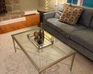 Ethan Allen Heron Coffee table brass and glass