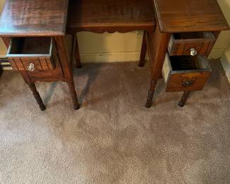 H21 -$40. Vanity with Swing Mirror. Measures 43.5" x 18" x 65"T, floor to vanity top 30.5"T.