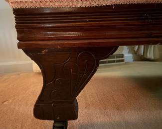 H38 - $150. Victorian fainting couch. Measures 72" x 26" x 37.5"T, floor to seat 18"T.