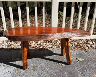 H74 - $85. Live Edge Wooden Bench.