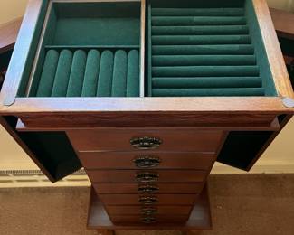 H11 - $45. Jewelry cabinet. Measures 16" x 11.25" x 39.75"T. Excellent condition.