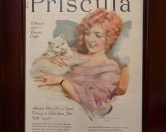 H7 - $25. Framed Modern Priscilla magazine from February 1926. Measures 16.75" x 20.5"T.