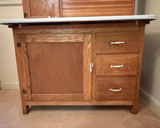 H26 - $450. Antique Hoosier "Ariel Handy Helper" Cabinet . Measures 40.5" x 26" x 67"T, top 12"D.