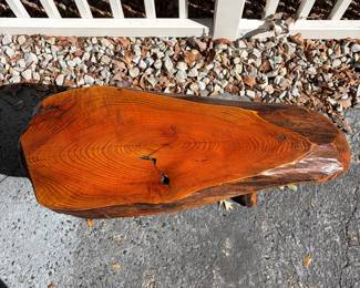 H74 - $85. Live Edge Wooden Bench.