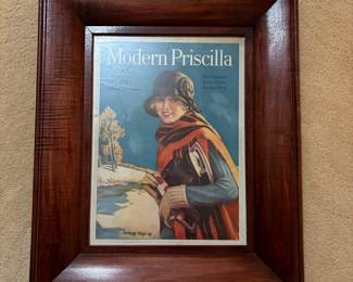 H4 - $25. Framed Modern Priscilla magazine from February 1924. Measures 16.5" x 20.25"T.