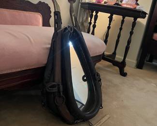 H55 - $95. Large Horse collar mirror. Measures 19.5" x 6" x 31" tall.