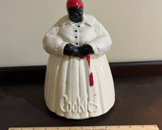 H47 - $70. Mc Coy "Black Americana" cookie jar. Measures 10" tall.